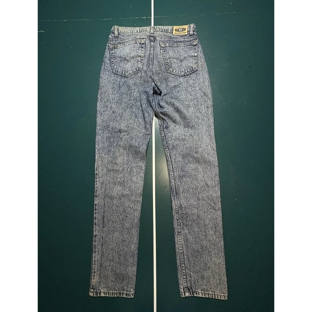 Vintage LEVIS 512 Silvertab Jeans Men 32x34 Slim Taper Acid-Wash 90s Made In USA